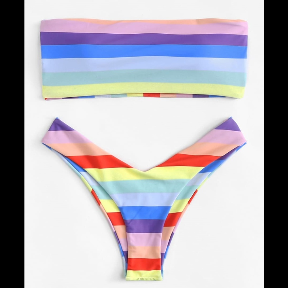 Super cute rainbow bikini size S! NWOT  